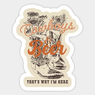 cowboys & beer Sticker